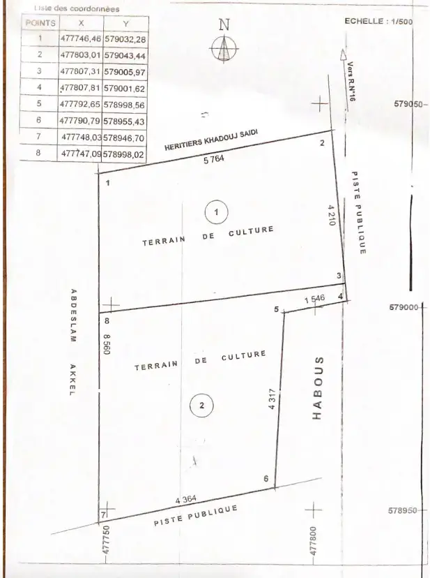 Terrain 1400 m² – Oued Aliane Complexe Tarifa