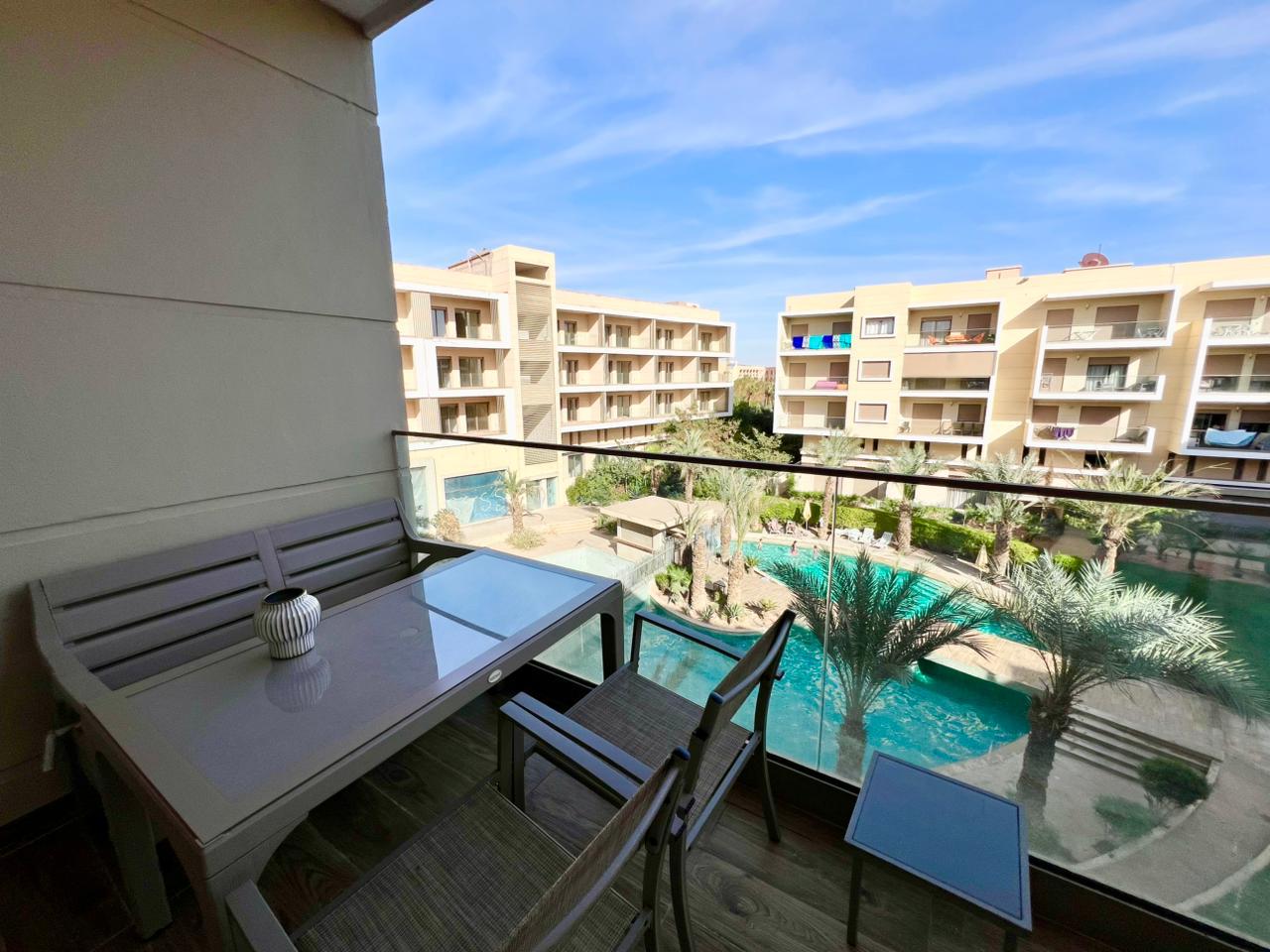 Luxury Pastel Suite with Balcony & Pool