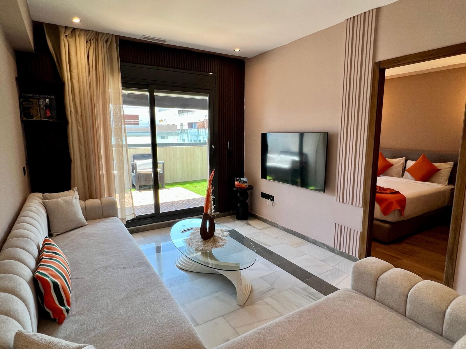 Beachside Designer Apartment with Sunny Terrace & View